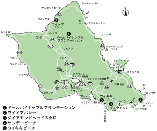 土壌の採集場所(オアフ島)